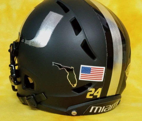 Miami Hurricanes Military Salute super custom fullsize football helmet Xenith lg Cover