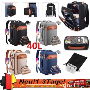 40L Großer Wasserdicht Handgepäck Rucksack mit Packwürfeln Reiserucksack Unisex - Bild 1 von 16