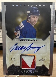 2022-23 Leaf In the Game Mike Bossy Auto Patch Jersey New York Islanders #1/2