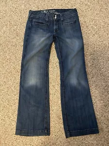 Ariat Trouser Jeans Women’s 30R Mid Rise Wide Leg Western Cowgirl Denim Stretch - Picture 1 of 13