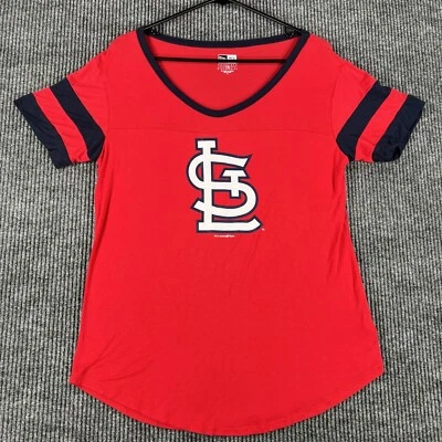 St. Louis Cardinals Shirt Womens Medium Red Short Sleeve New Era MLB Baseball - Image 1 of 4