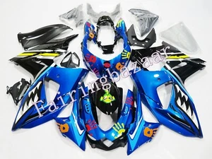 Fit for 2009-2016 GSXR1000 Blue Black Shark ABS Injection Fairing Kit - Foto 1 di 8