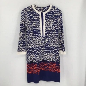 DVF Diane von Furstenberg Achelle Scribble Lines blue tunic dress silk new 0 - Picture 1 of 4