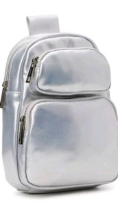 NWT NOBO Womens Hands Free Sling Handbag Silver Iridescent - Picture 1 of 4