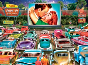 Rompecabezas RoseArt Back To The Past - Drive In Date Night 750 piezas de PD Mor - Imagen 1 de 2