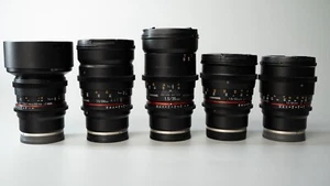 Samyang VDSLR 5 Lens Kit Bundle 14mm, 24mm, 35mm, 50mm & 85mm - Great condition - Picture 1 of 7