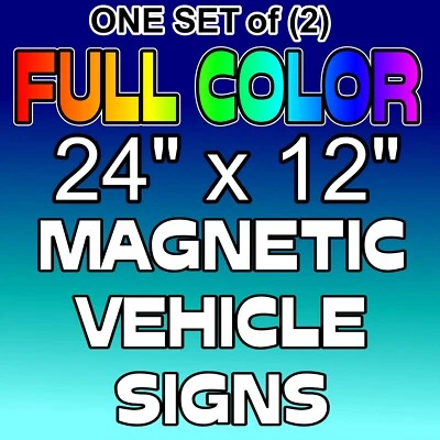 Ímãs magnéticos de veículos coloridos 24" x 12" placas de carro personalizadas para caminhão van - Imagem 1 de 2