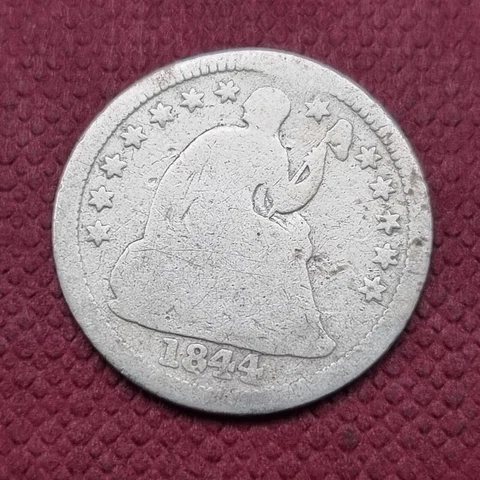 1844 O Seated Liberty Half Dime 5c Circulated Cleaned #51254 Cover