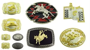 Cinturón Toro Hebilla OX Hombres Mujeres Nuevo Vaquero Occidental Vaquera Rodeo Dorado Plata Metal - Imagen 1 de 29