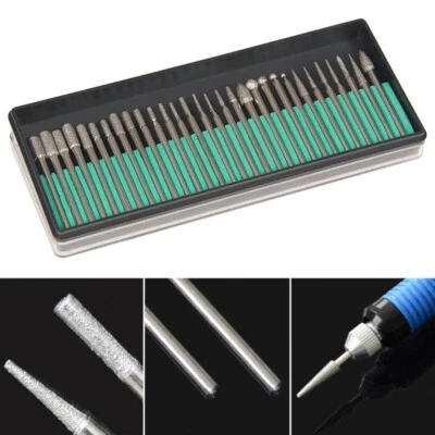 30 FRESE DIAMANTATE GAMBO 2,35 mm PUNTE LAVORAZIONI DREMEL MINI TRAPANO FRESINO - Image 1 of 4
