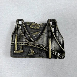 Golden Gate Bridge Refrigerator Magnet San Francisco CA Metal Sailboat Mountains - Picture 1 of 3