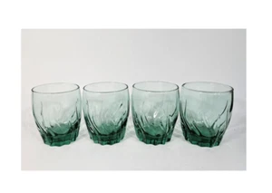 Vintage Anchor Hocking Central Park Fern Green Old-Fashioned Glasses 12 oz. - Picture 1 of 7