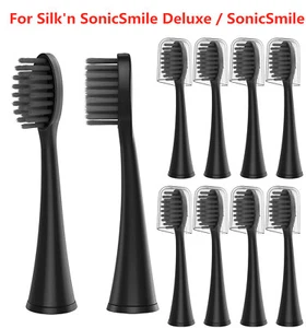 10x brush Heads ONLY for Silk'n Silkn SonicSmile Deluxe / SonicSmile (BLACK) - Picture 1 of 2