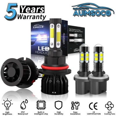 For Ford Econoline Super Duty 1996-1999 LED Headlight Bulbs Hi/Lo Beam Fog Light - Image 1 of 4