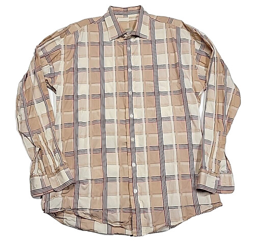 Abito vintage Burberry London Nova quadri quadri flanella uomo grande made in USA