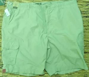 ROUNDTREE & YORKE BIG HOMBRE LAVADO ALGODÓN/NYLON LITE COOL CARGO PANTALONES CORTOS LISTA $58 - Imagen 1 de 4