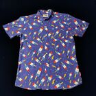 Men&#39;s Tipsy Elves bomb pop popsicle short sleeve button down shirt size L/XL