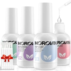 Morovan Dip Powder Nail Kit with Activator Base Top Coat and Dipping Powder...