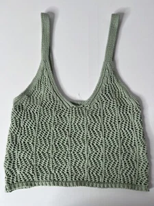 Freshman 1996 Damen Tank Top SMALL Häkel U-Ausschnitt grün ärmellos NEU - Bild 1 von 12