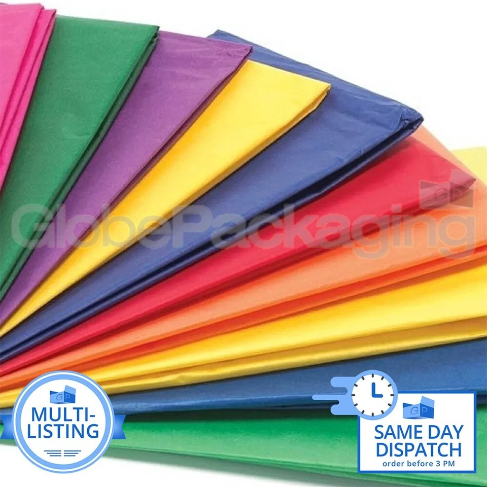 FOGLI DI CARTA TISSUE SENZA ACIDI DI ALTA QUALITÀ 375 mm x 500 mm *TUTTI I COLORI, 18 gsm* - Immagine 1 di 1