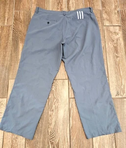 Adidas Climalite Flat Front Golf Casual Pants Dark Gray Polyester Blend 38 X 30 - Picture 1 of 7