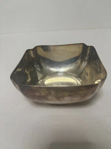 REED AND BARTON SILVERPLATE SQUARE BOWL VINTAGE 1045 UNPOLISHED - Picture 1 of 9