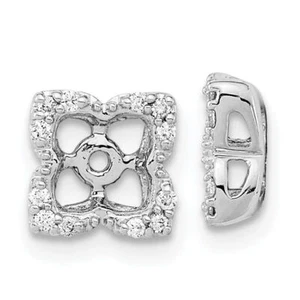 14K Solid White Gold Diamond Earring Jackets - Picture 1 of 4