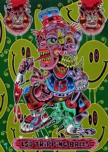 garbage pail kids original art , retro, trippy, 8 x 12 inch art paper - Picture 1 of 1
