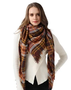 Winter Scarves for Women Large Soft Blanket Scarf Shawl Wrap 55" x 55" - Picture 1 of 7