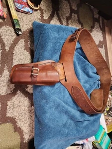 Vintage Hunter Brown Western Ammunition Belt 158 Sz Med & #4 RH Holster .38/.357 - Picture 1 of 4
