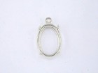 Oval 4 Prong Wire Mount Dangle Setting Sterling Silver  