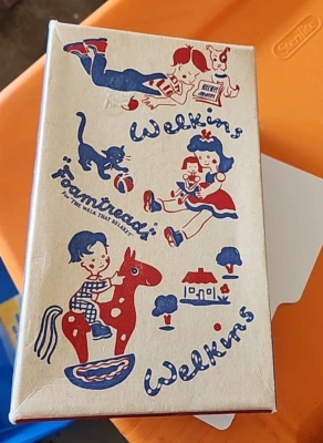 Caja de zapatos vintage Wellco Foamtreads para niños (solo) años 60 niño en caballo mecedor Foto 1 de 4