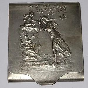 01K20 Vintage Box Match Case Art Nouveau Woman 1900 By Emile Dropsy - Picture 1 of 6