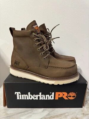 Men Size 11.5 Timberland PRO Wedge 6" Work Boot Soft Toe Brown Full-Grain - Image 1 of 4