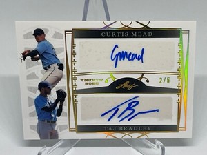 2022 Leaf Trinity Curtis Mead Taj Bradley Auto Card #d /5 TAMPA BAY RAYS