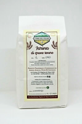 L'OASI DEL VELINO FARINA DI GRANO TENERO TIPO 1 MACINATA A PIETRA - DA COLTIVAZIONI PROPRIE - 1 KG