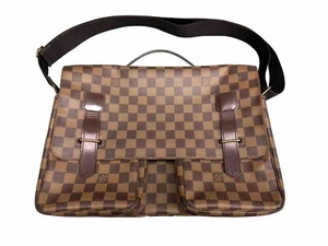 LOUIS VUITTON BROADWAY MESSENGER BAG CROSSBODY TRAVEL DAMIER EBENE - Picture 1 of 13