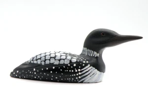 Vintage Hand Crafted Wooden Duck Common Loon 5.5" Signed Renee Wickman 1988 - Picture 1 of 12