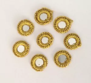 30 Gold gehäkelt Spiegelfelgen & Silberfolien 2 Nähen oder Kleben 4 Karten Handwerk Steppen - Bild 1 von 1