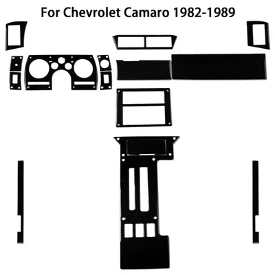 15Pcs Glossy Piano Black Full Interior Dash Trim Kits For Chevrolet Camaro 82-89 - Image 1 of 4