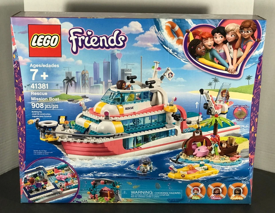 LEGO Friends BARCO MISIÓN RESCATE 41381 Yate Ballena Rosa SELLADO *Caja dañada* NUEVO Foto 1 de 4