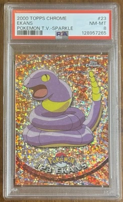 Ekans Sparkle PSA 8 2000 Topps Cromo Pokemon TV #23 Bajo Pop Casi Como Nuevo T.V. Foto 1 de 4