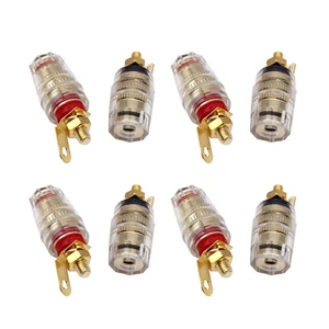 8 PACK 4mm Amplifier Speaker Terminal Binding Post Banana Plug Socket Adapter - Foto 1 di 9
