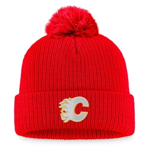 Herren Fanatics rot Calgary Flammen Primär Logo Bündchen Strickmütze mit Bommel - Bild 1 von 2