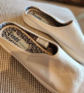 Scarpe slip-on Keds beige in tela ricamata Mules, donna taglia 8 - Foto 1 di 4