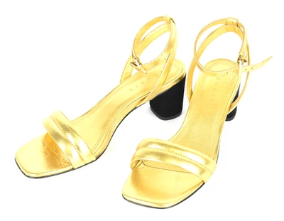 SANDRO Lauren Shoes Women's EU 38 / UK 5 Leather Sandals Buckle Heels Gold - Image 1 of 4