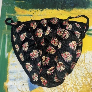 Vintage L 7 SATIN String Bikini PANTIES Wet Shiny Exotic - Picture 1 of 12