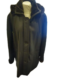JACKE LONGJACKE HOCHWERTIGES ECHTES LAMMFELL PELZ LEDER braun Gr. 42 - Bild 1 von 6