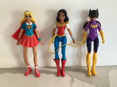 "Lote de figuras de acción DC Comics Super Hero Girl: SUPERGIRL, WONDER WOMAN, BATGIRL 6""" Foto 1 de 4