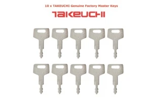 10 x TAKEUCHI Plant Excavator Digger Dumper Genuine Master Keys - Picture 1 of 2